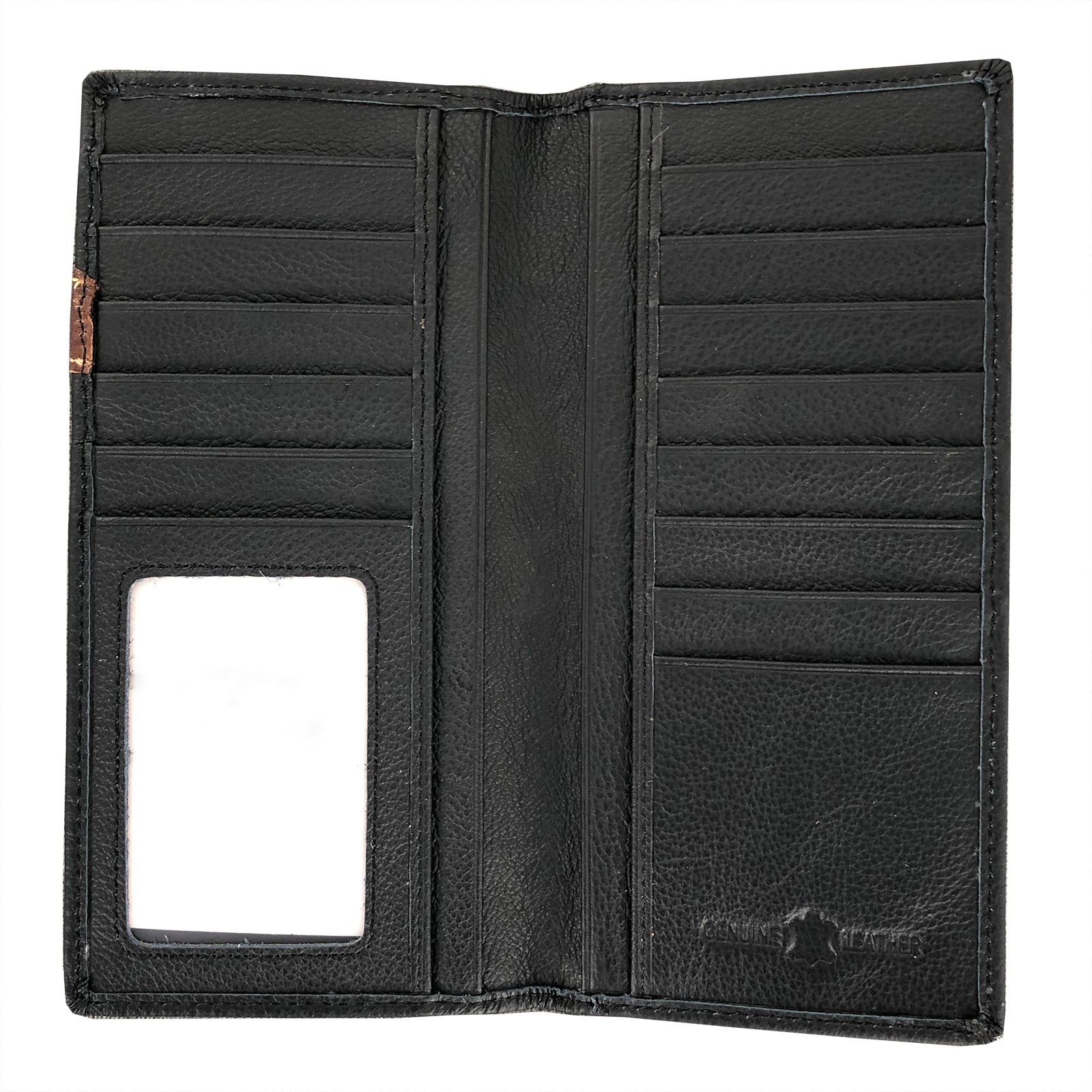 Star Western Mens Wallet Bifold Check Book Faux Leather Croc 