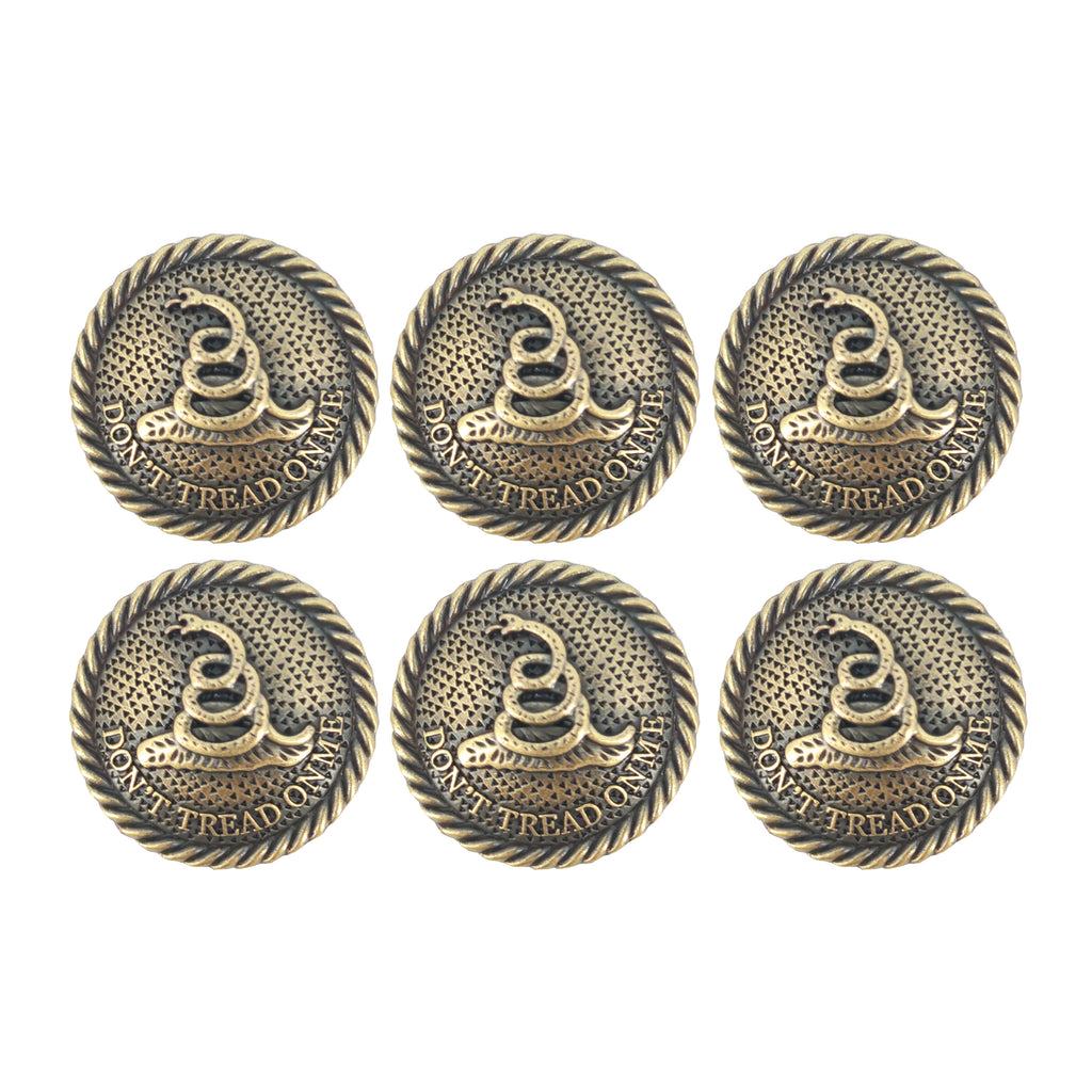 1.18 Inches Don’t Tread on Me Concho for Leather with 0.39 Inches Screw Back, Set of 6